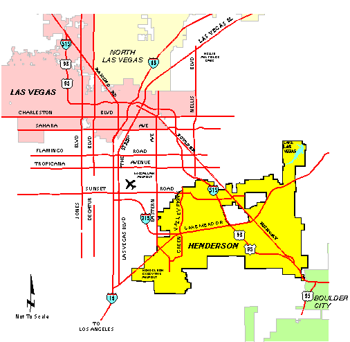 city of las vegas map Las Vegas Area City Boundaries Map city of las vegas map