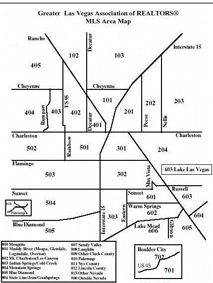 Las Vegas Multiple Listing Service - MLS Area Map