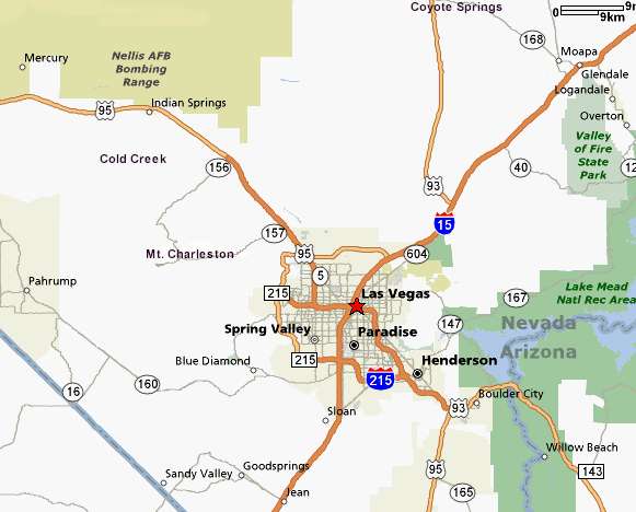 Map of the Las Vegas Wash and surrounding area with sampling points