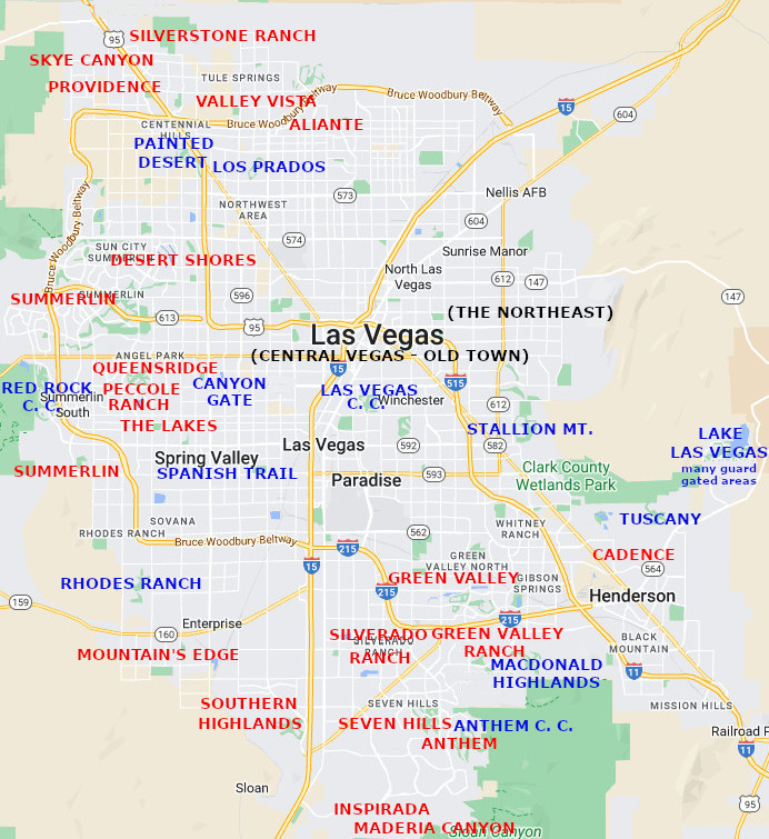 Las Vegas Guard Gated Map - Las Vegas Real Estate